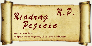 Miodrag Pejičić vizit kartica